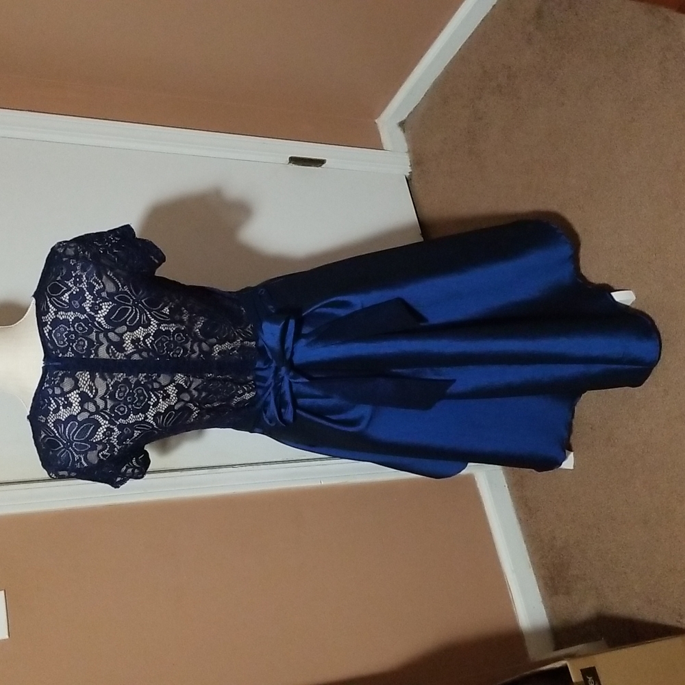 Vintage. BLUE S prom dress. Large - Picture 3 of 8